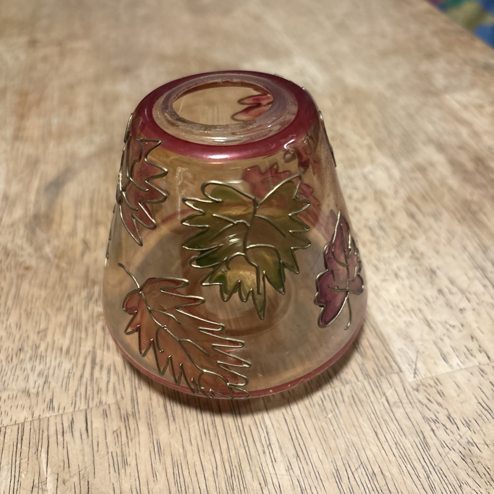 Yankee Candle Jar Shade Topper Small Multicolor Leaf Ceramic 3-Wick Accessory